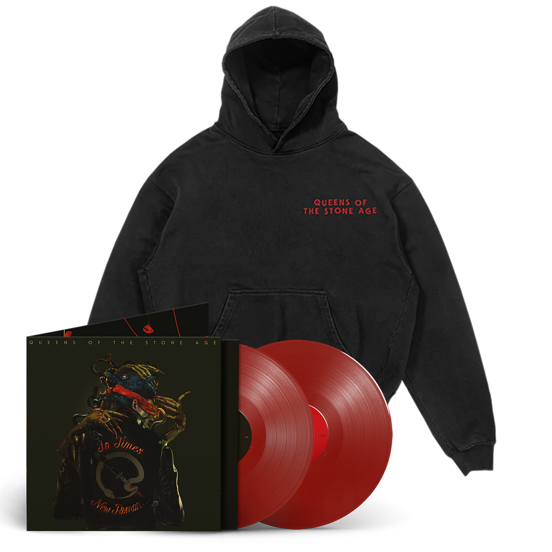 In Times New Roman... Opaque Red 2lp + In Times New Roman... Snake Hoodie