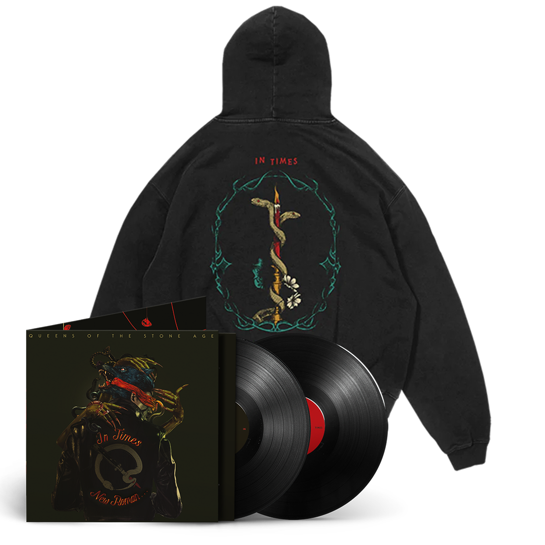 In Times New Roman... Standard Black 2lp + In Times New Roman... Snake Hoodie