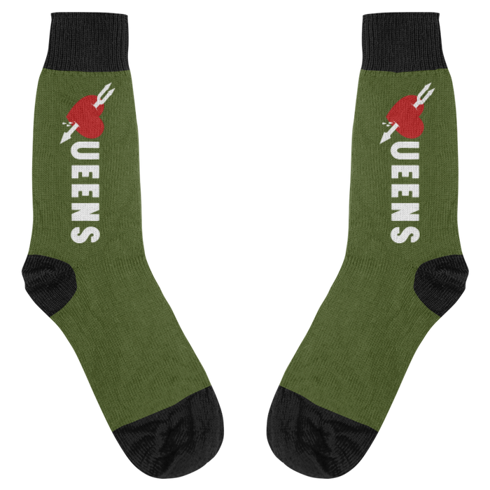 Queens Of The Stone Age - Dark Green Queens Heart Socks