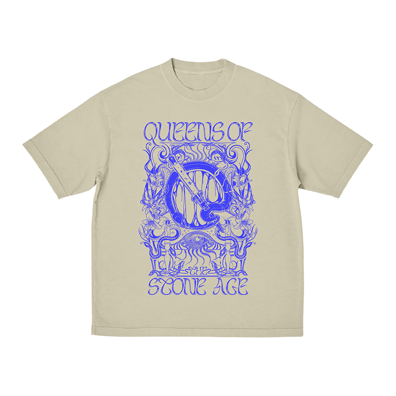 Queens Of The Stone Age - Trippy Sand Blue Logo T-Shirt