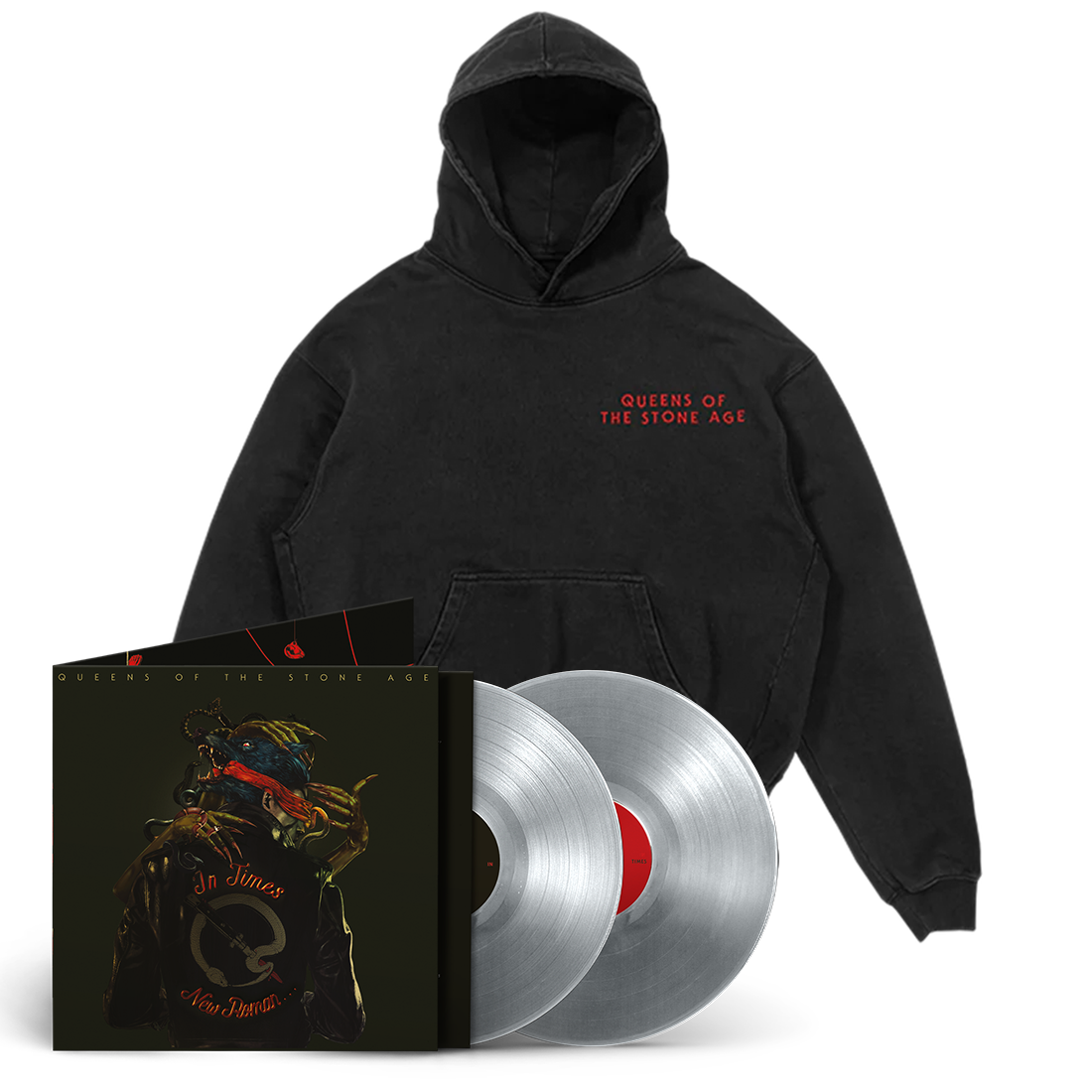 In Times New Roman... Opaque Silver 2lp + In Times New Roman... Snake Hoodie