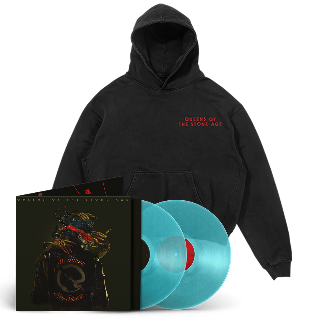 In Times New Roman... Translucent Blue 2lp + In Times New Roman... Snake Hoodie