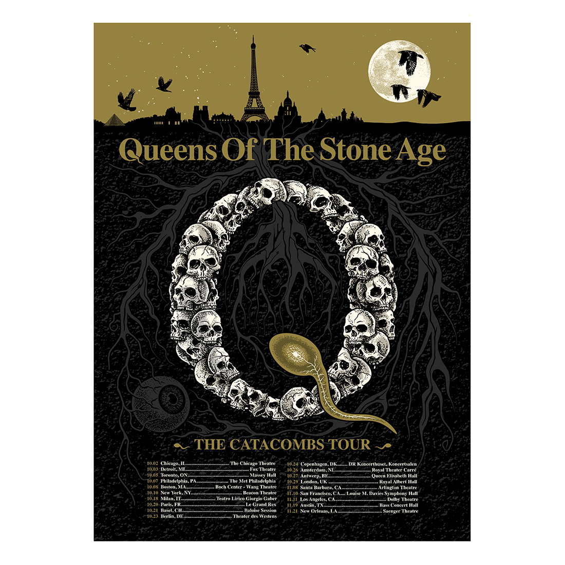 Queens Of The Stone Age - Alive In The Catacombs Tour Poster