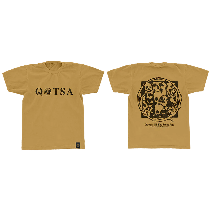 Queens Of The Stone Age - Alive In The Catacombs T-Shirt (Gold)